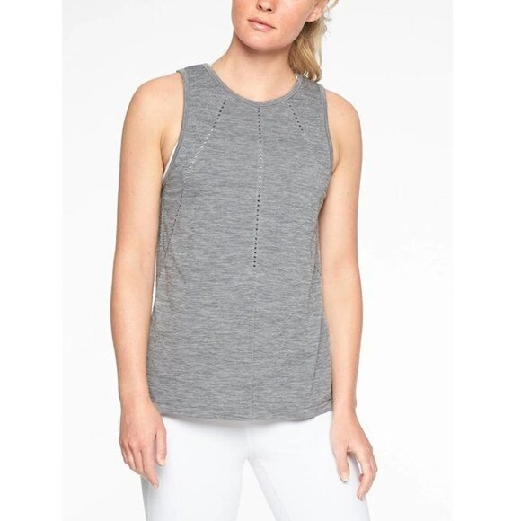 Athleta Tops - ✨2/$20 Athleta Foothill Athletic Perforated Tank Top Gray Size Small H14500